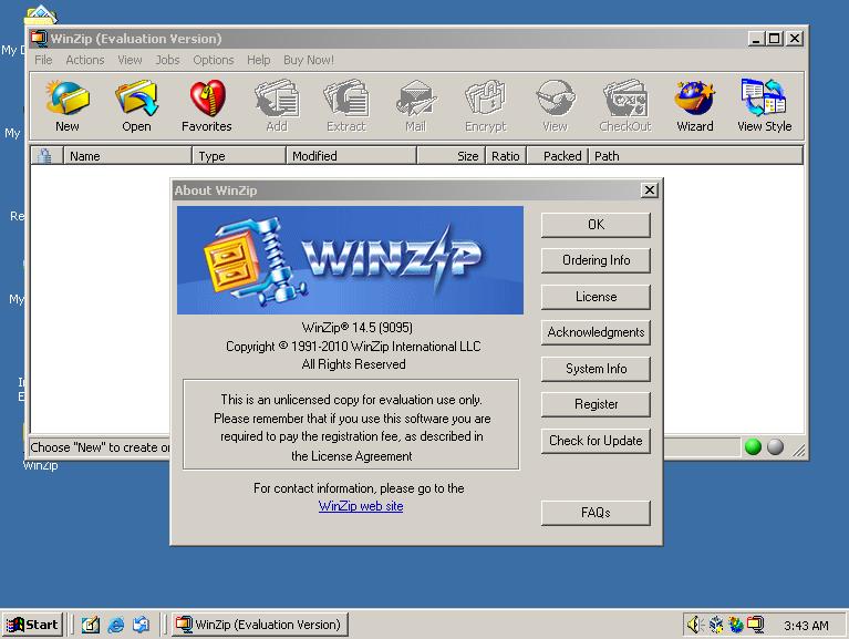 Details > Winzip